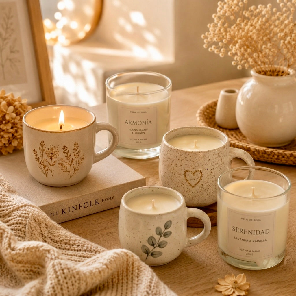 ❥ Velas en envases originales: tazas, vasos, cuencos, etc