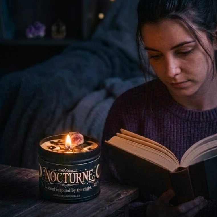 ❥ NOCTURNE | Vela con amatista + ritual "reseteo energético"  (Edición Limitada)