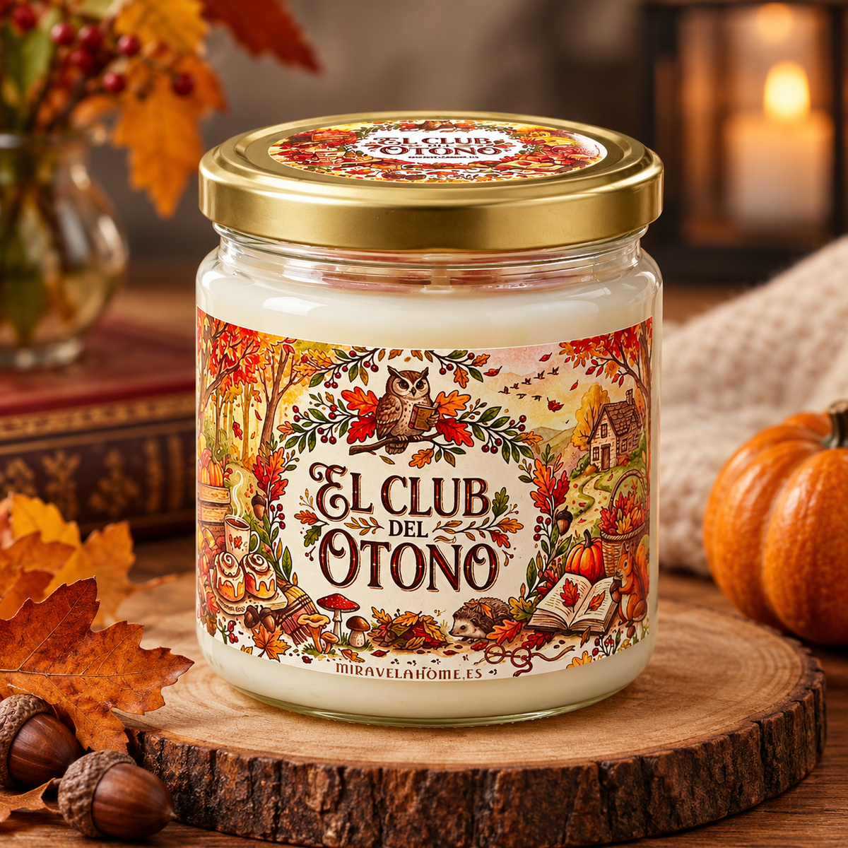 🍂 Vela "El club del otoño" aroma Cinnamon Roll