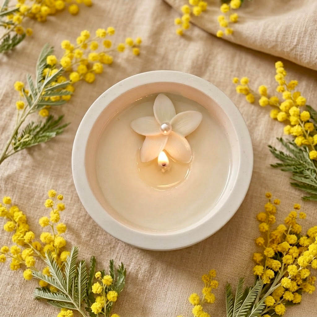 ❥ Vela Artesanal "Gaia", aroma Mimosa.
