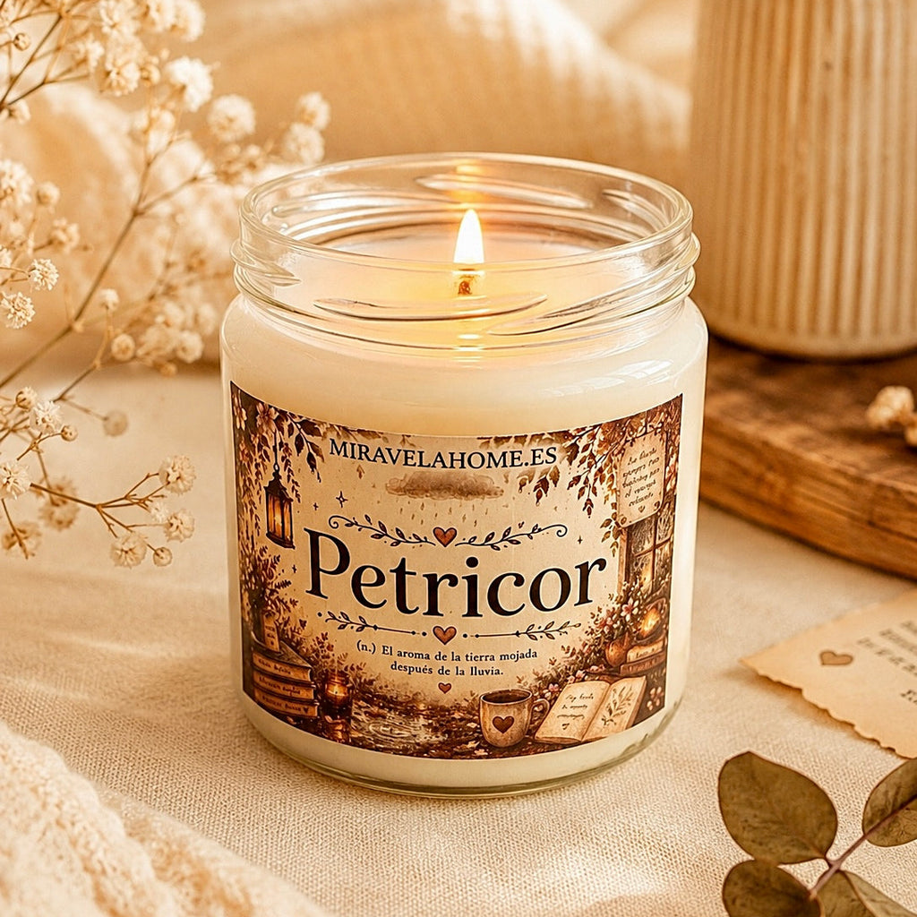 ❥ Vela aroma "Petricor" - El aroma de la tierra mojada después de la lluvia 🌧️