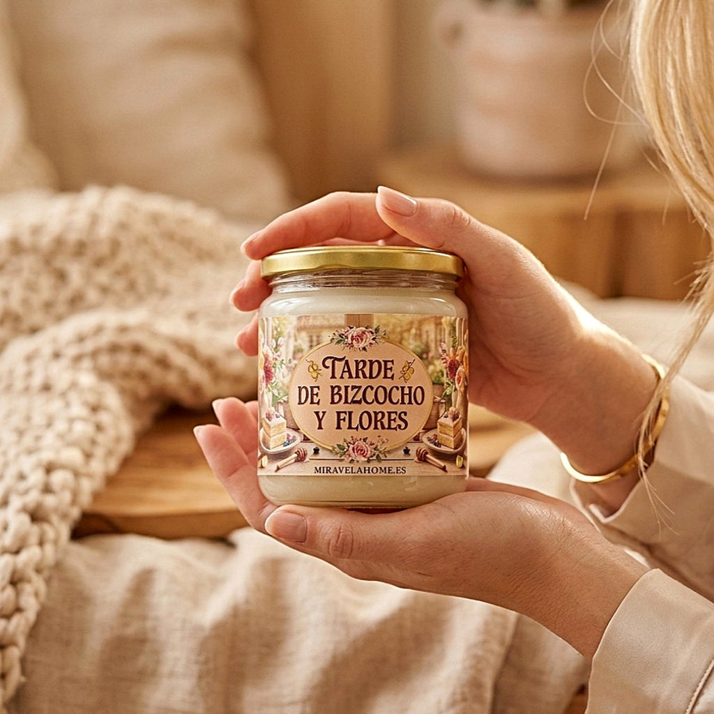 ❥ Vela "Tarde de bizcocho y flores"🧁
