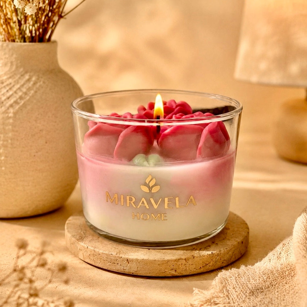 ❥ Vela Artesanal con aroma floral (OFERTA FIN DE TEMPORADA)