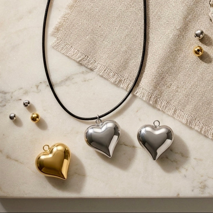 ❥ Collar Corazón Acero Inoxidable (plateado o dorado)