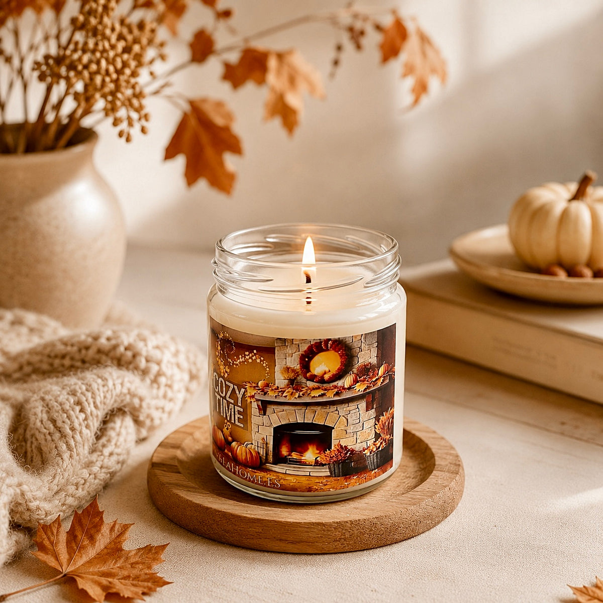 ❥ Vela "Cozy time" - Aroma a toffee caramel 🍂
