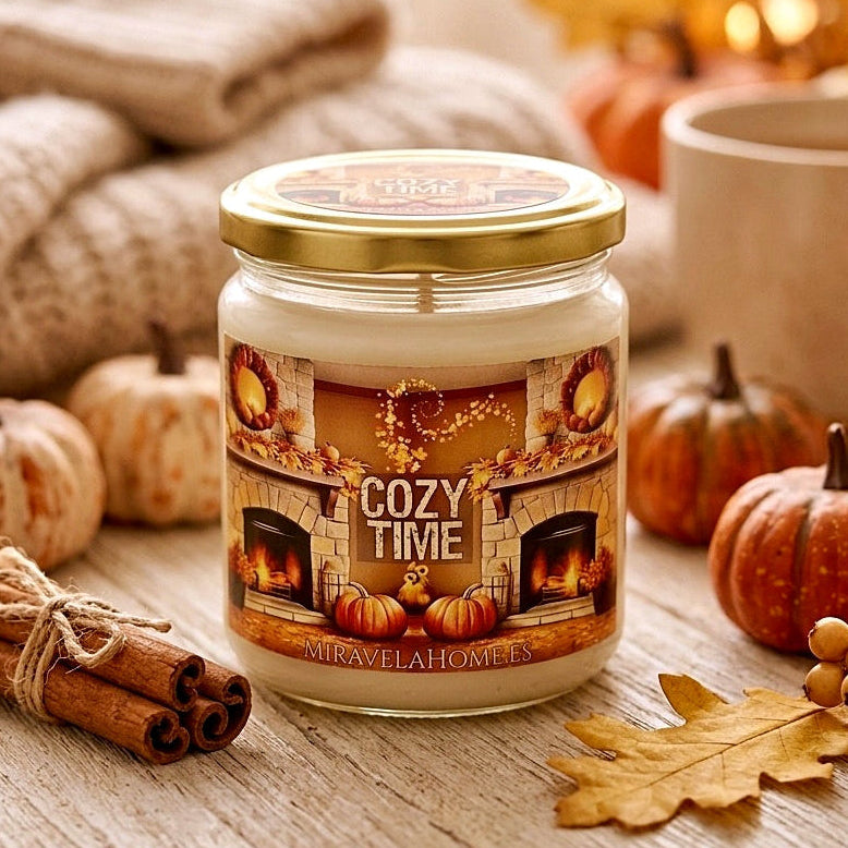 ❥ Vela "Cozy time" - Aroma a toffee caramel 🍂