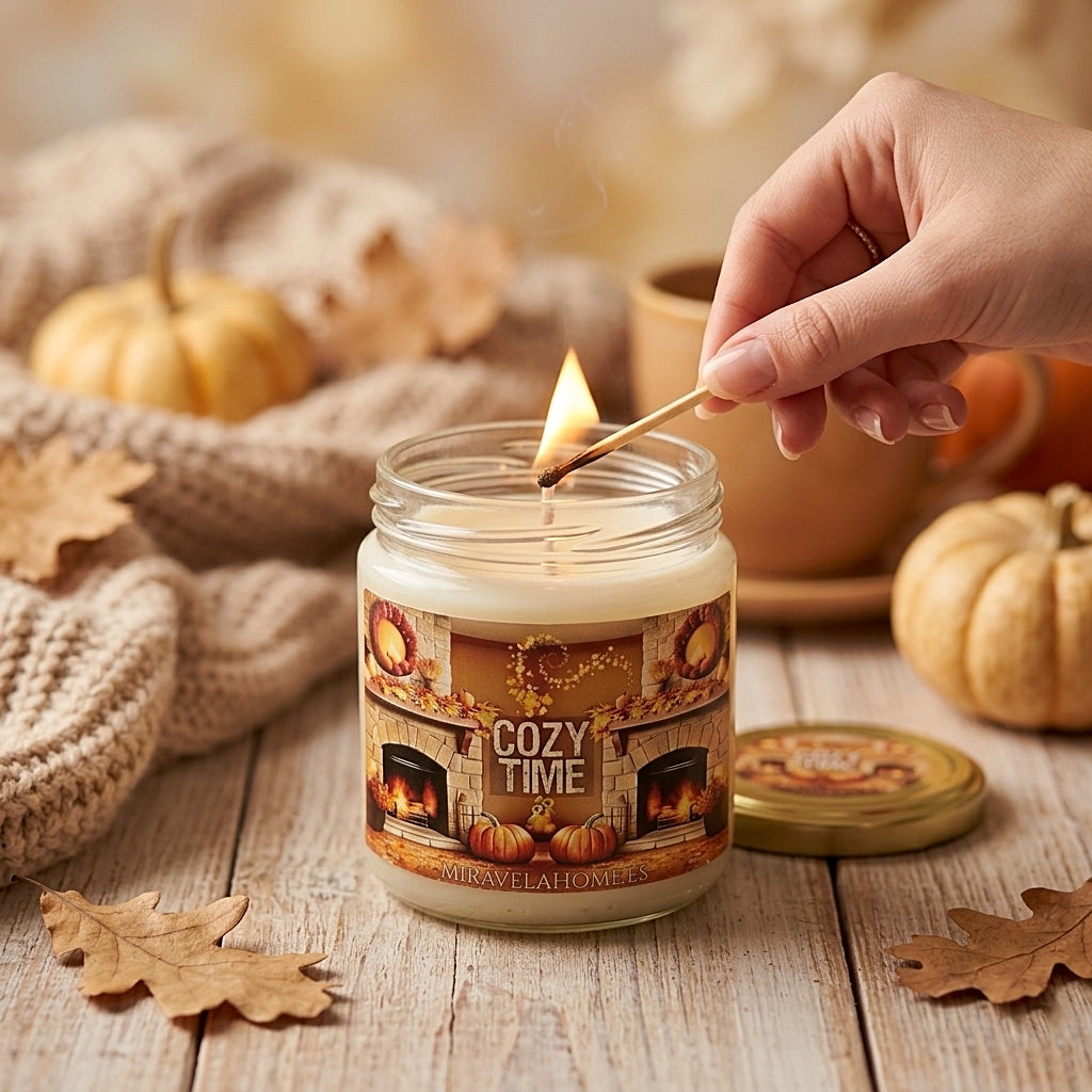 ❥ Vela "Cozy time" - Aroma a toffee caramel 🍂