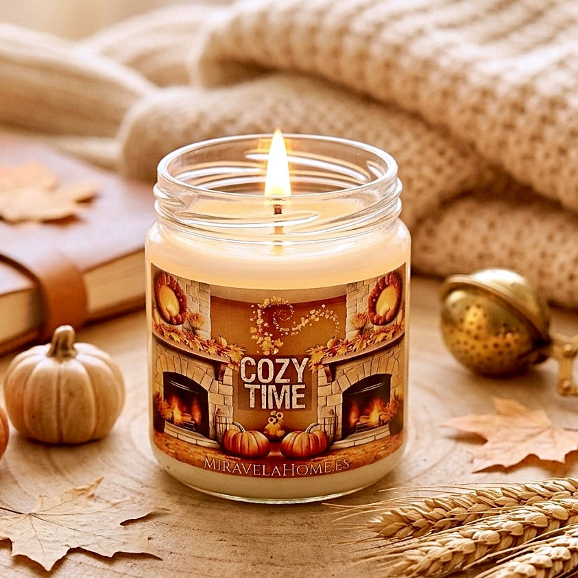 ❥ Vela "Cozy time" - Aroma a toffee caramel 🍂