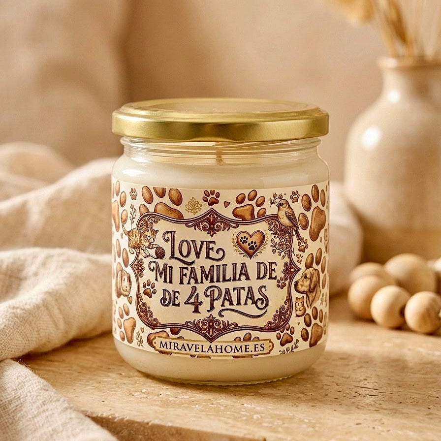 Vela "Love mi familia de 4 patas"