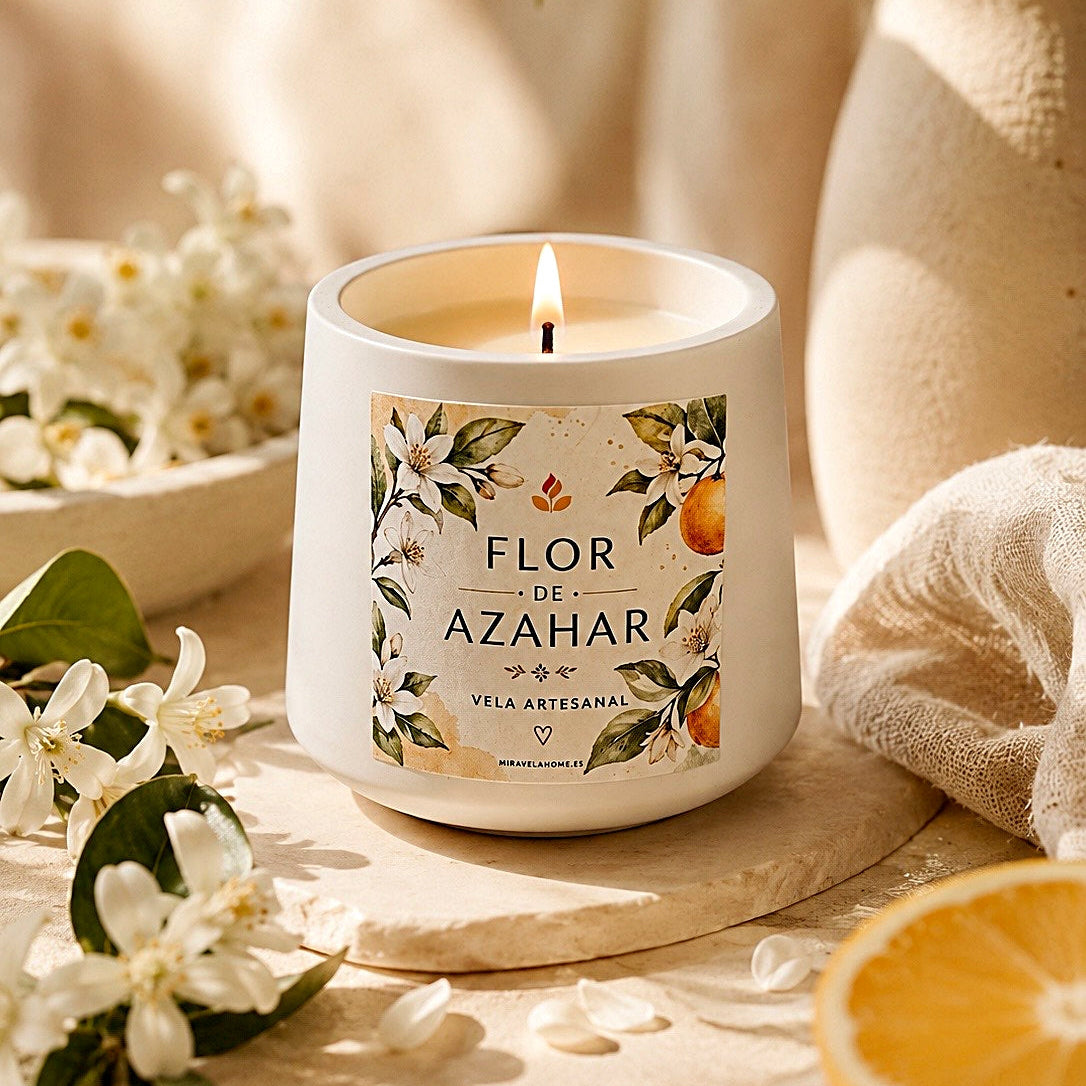 ❥ Vela Artesanal "Gaia", aroma a Flor de Azahar