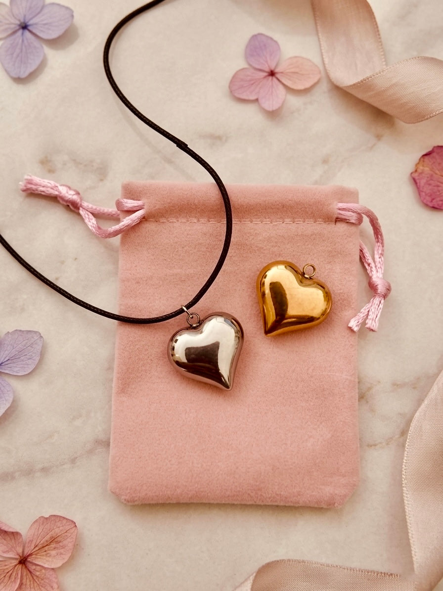 ❥ Collar Corazón Acero Inoxidable (plateado o dorado)