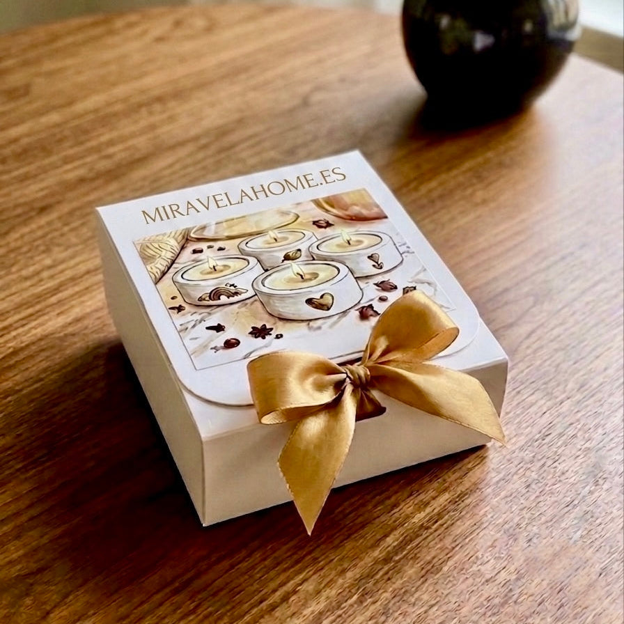 ❥ Set de 4 Portavelas + 4 velas de té.