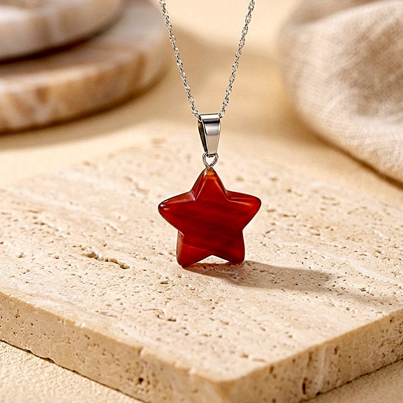 ❥ Colgante ágata roja (Confianza, energía positiva, protección)