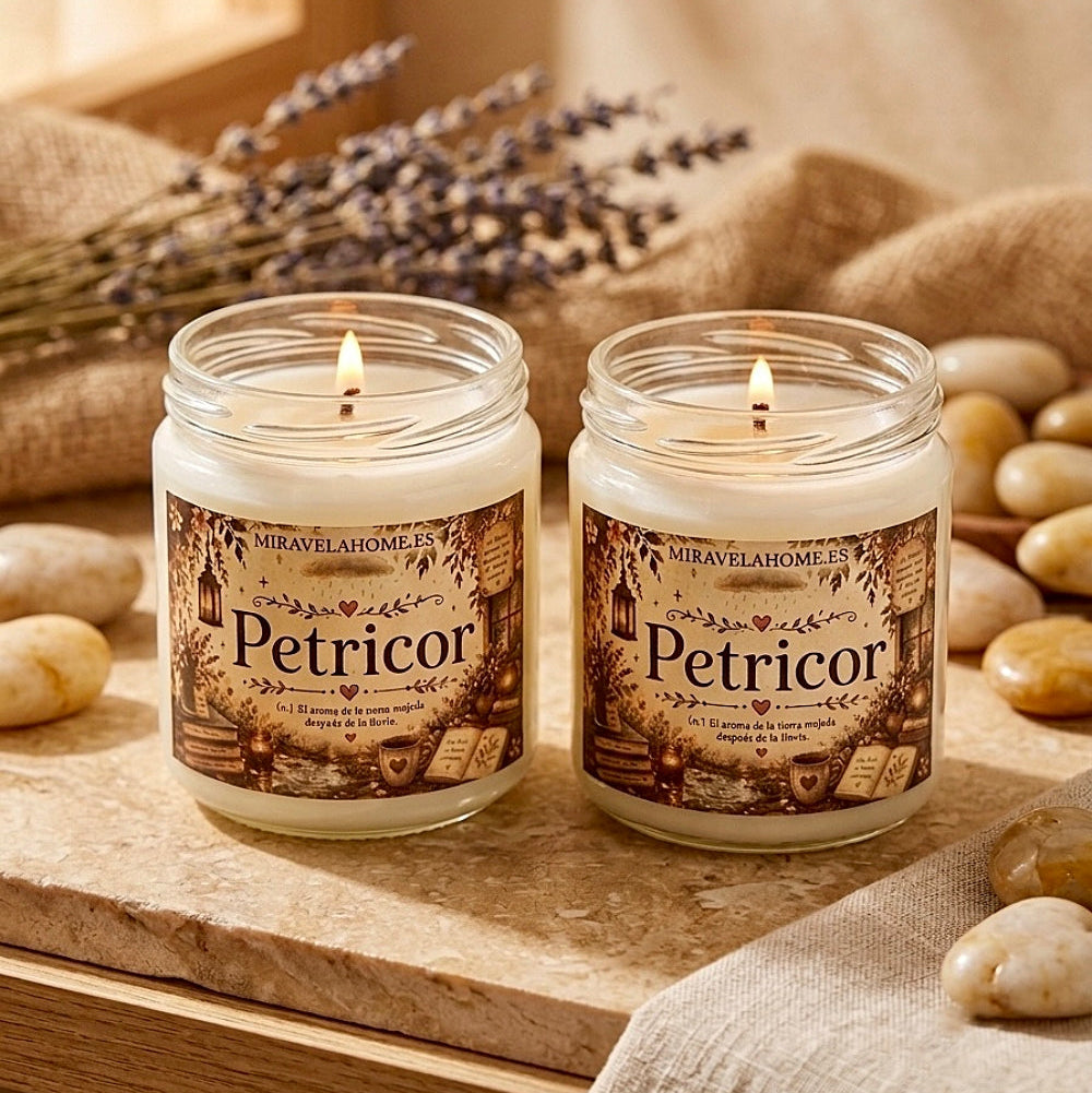 ❥ Vela aroma "Petricor" - El aroma de la tierra mojada después de la lluvia 🌧️
