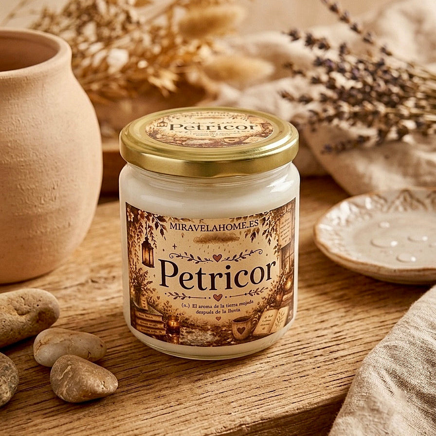 ❥ Vela aroma "Petricor" - El aroma de la tierra mojada después de la lluvia 🌧️