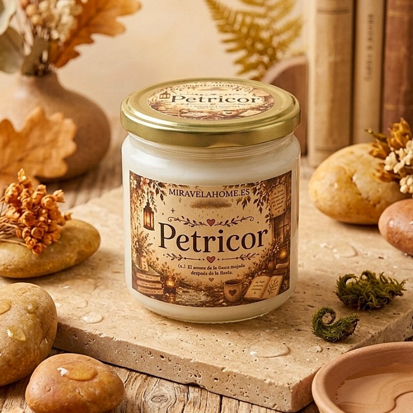 ❥ Vela aroma "Petricor" - El aroma de la tierra mojada después de la lluvia 🌧️