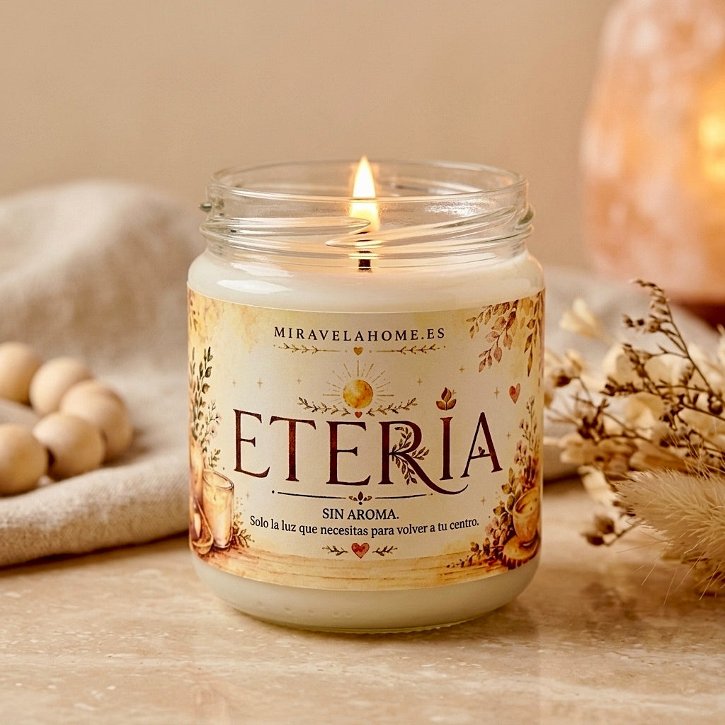 ❥ Vela Eteria: La calidez de la luz, sin Aroma 🌱