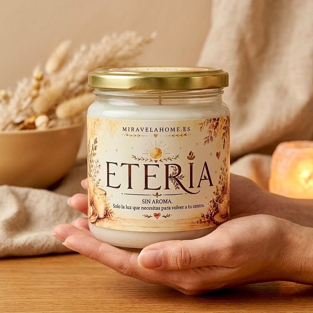 ❥ Vela Eteria: La calidez de la luz, sin Aroma 🌱