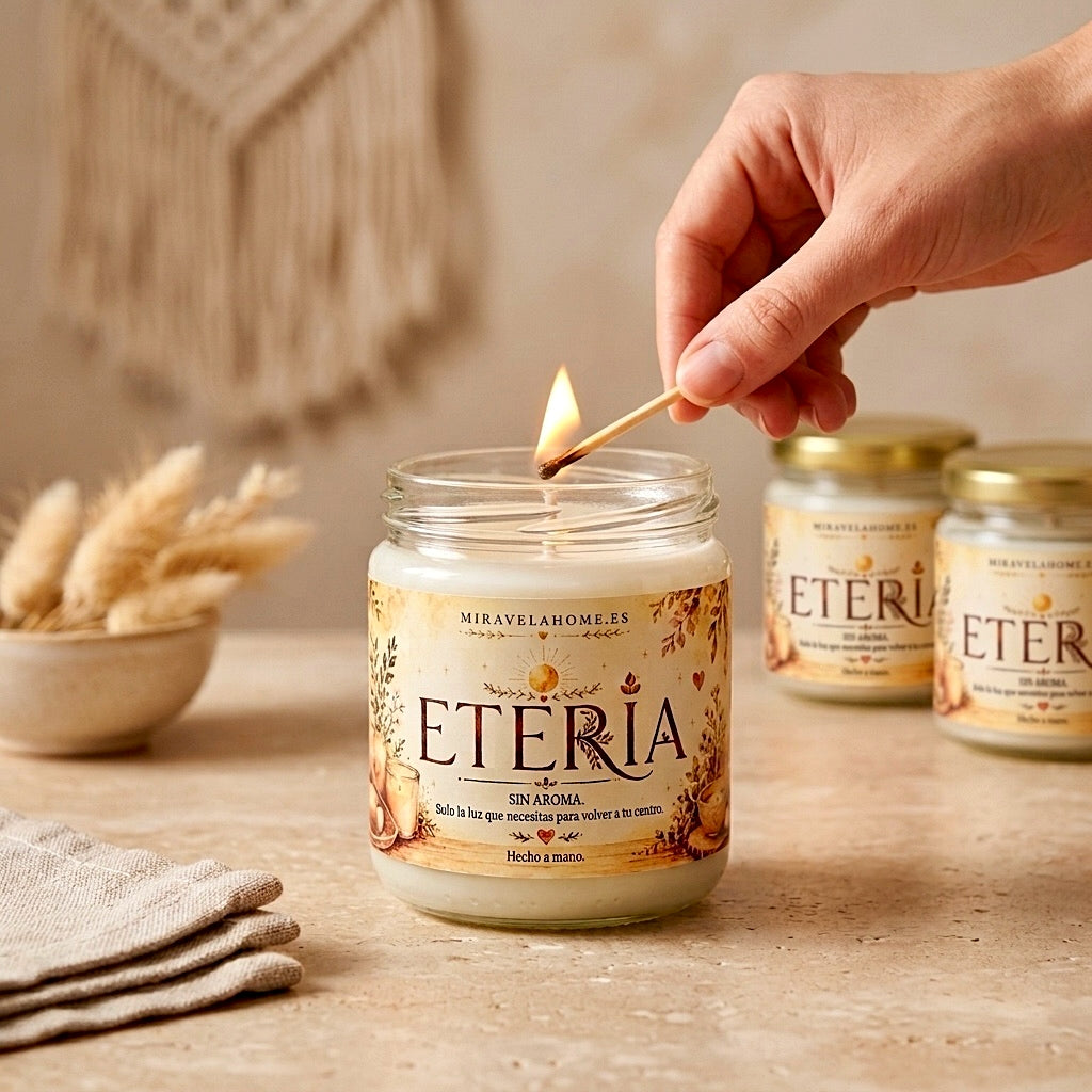 ❥ Vela Eteria: La calidez de la luz, sin Aroma 🌱