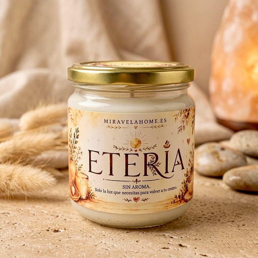 ❥ Vela Eteria: La calidez de la luz, sin Aroma 🌱