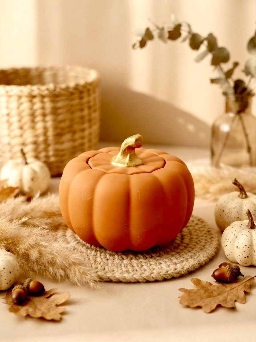 ❥ Vela de soja Calabaza Artesanal – Edición Otoño, aroma crema de calabaza 🎃  | Edición limitada