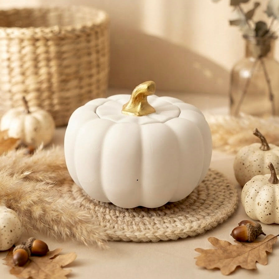 ❥ Vela de soja Calabaza Artesanal – Edición Otoño, aroma crema de calabaza 🎃  | Edición limitada