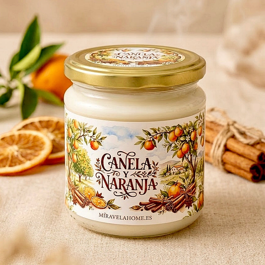 ❥ Vela, aroma Canela & Naranja 🍊🤎