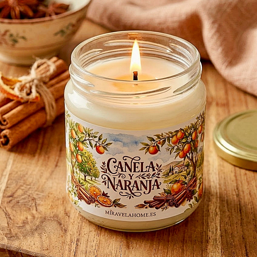 ❥ Vela, aroma Canela & Naranja 🍊🤎