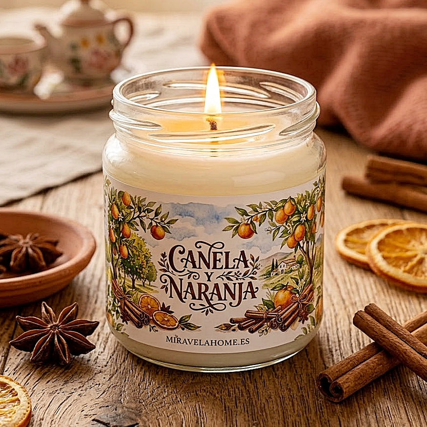 ❥ Vela, aroma Canela & Naranja 🍊🤎