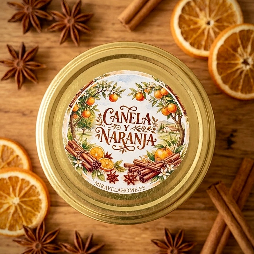 ❥ Vela, aroma Canela & Naranja 🍊🤎
