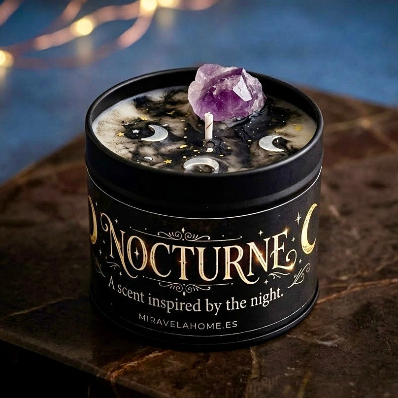 ❥ NOCTURNE | Vela con amatista + ritual "reseteo energético"  (Edición Limitada)