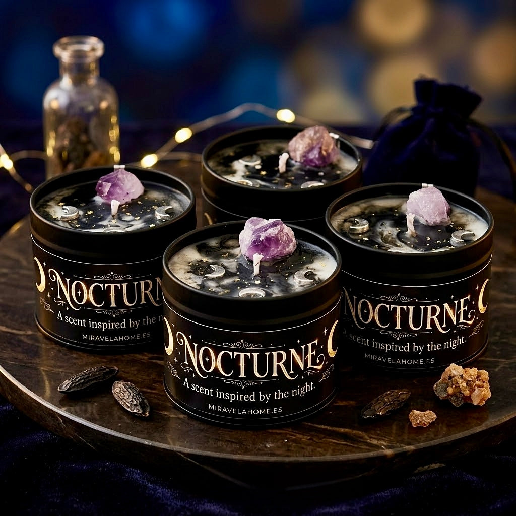 ❥ NOCTURNE | Vela con amatista + ritual "reseteo energético"  (Edición Limitada)