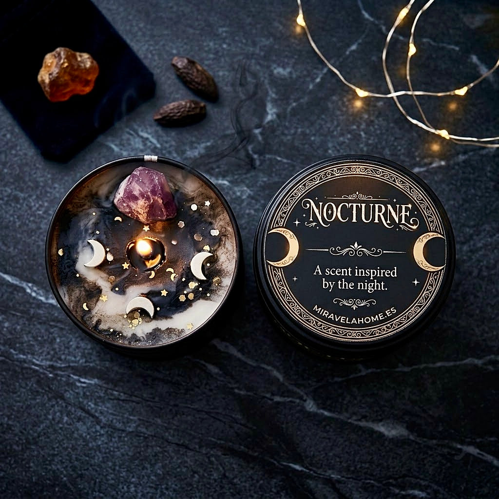 ❥ NOCTURNE | Vela con amatista + ritual "reseteo energético"  (Edición Limitada)