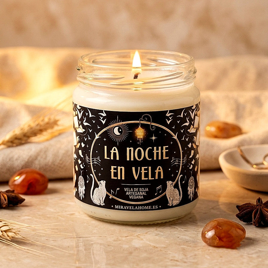 ❥ Vela "La noche en vela" | Aroma a Libros y biblioteca antigua