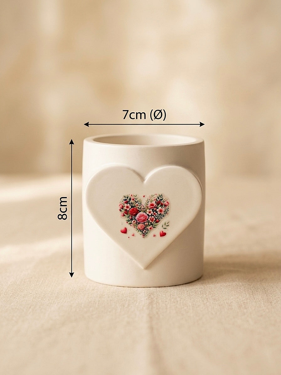 ❥ Vela Romántica Artesanal "Corazón Floral" (6 aromas a elegir)