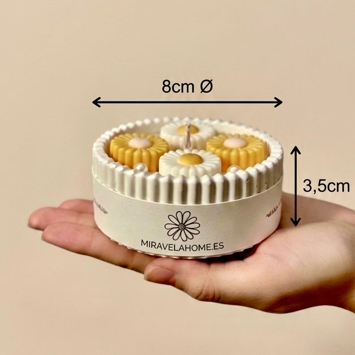 ❥ Vela mini Daisy 🌼 (Aroma floral a lilas, muguet, gardenia)