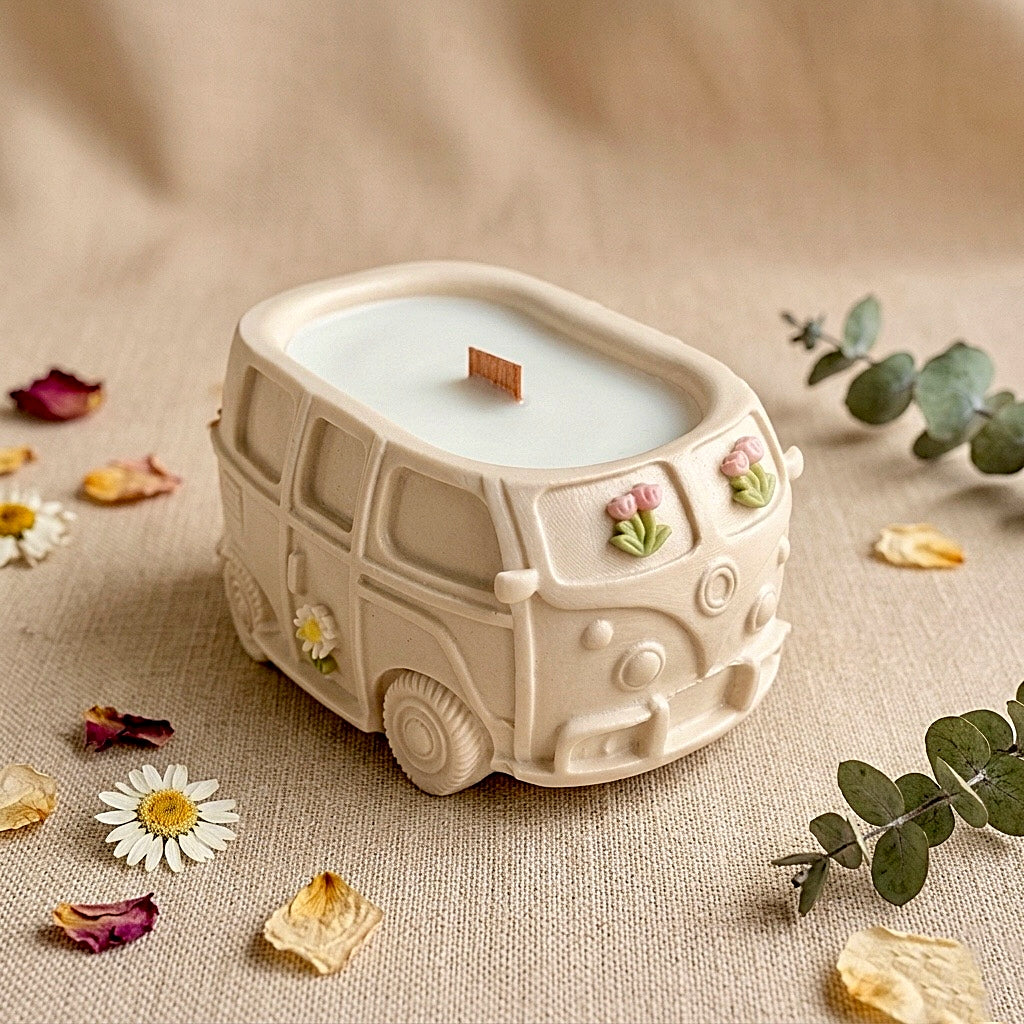 ❥ Vela "Flower Trip" 🚐 🌸 (6 aromas a elegir)
