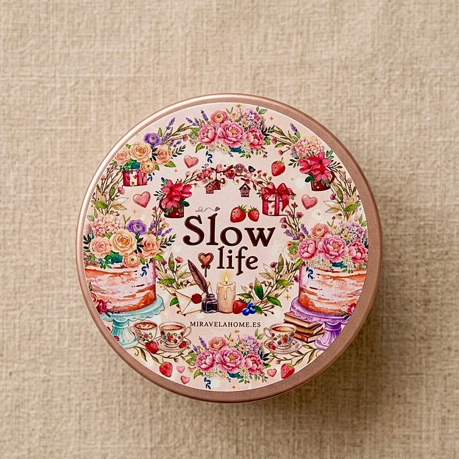 ❥ Vela "Slow life" aroma a fresas y nata 🍓🍰