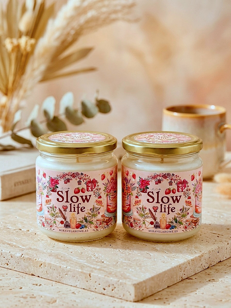 ❥ Vela "Slow life" aroma a fresas y nata 🍓🍰