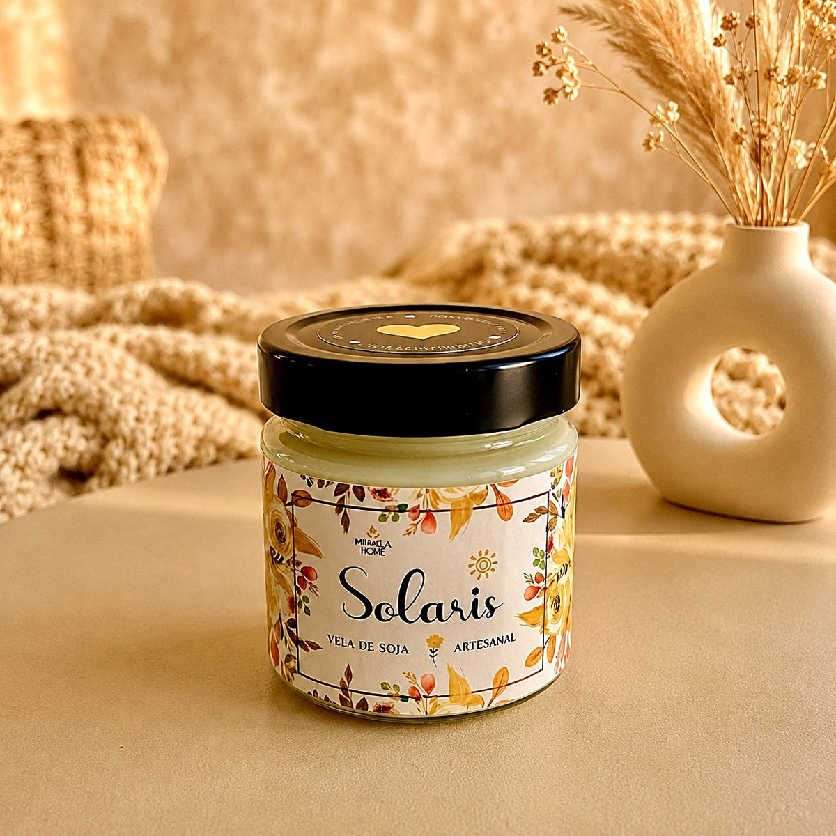 ❥  Vela "Solaris"  con corazón de Ojo de tigre