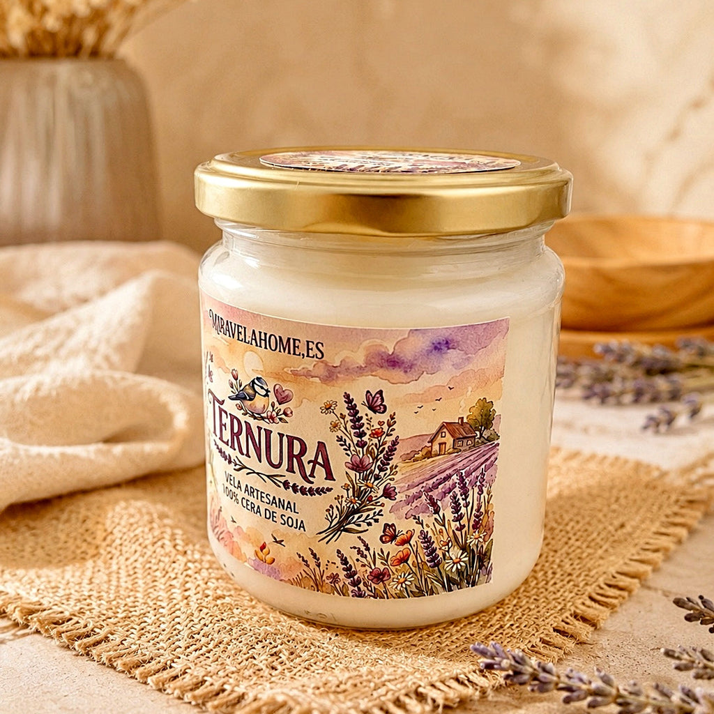 ❥ Vela "Ternura" 💕 (Aroma floral, base lavanda)