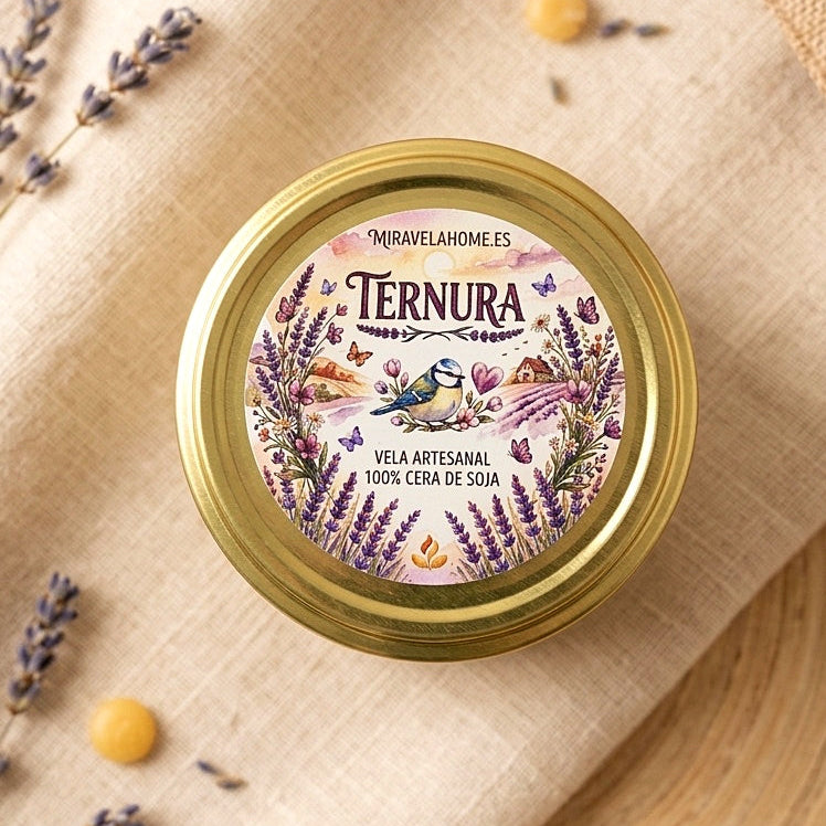 ❥ Vela "Ternura" 💕 (Aroma floral, base lavanda)