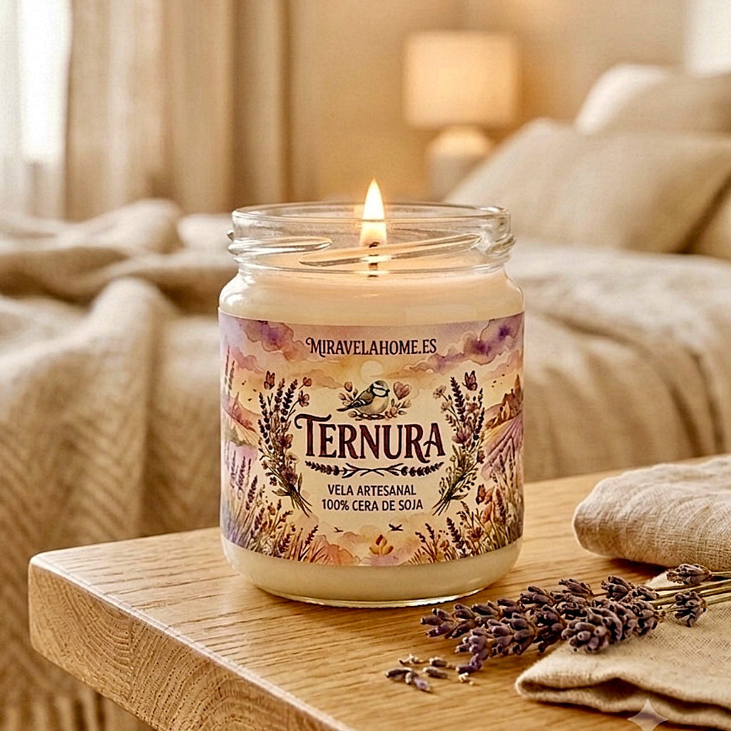 ❥ Vela "Ternura" 💕 (Aroma floral, base lavanda)