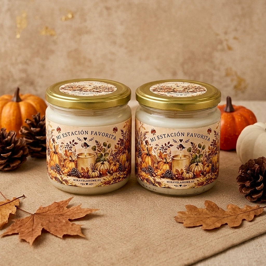 ❥ Vela «Mi estación favorita» (Aroma crema de calabaza)
