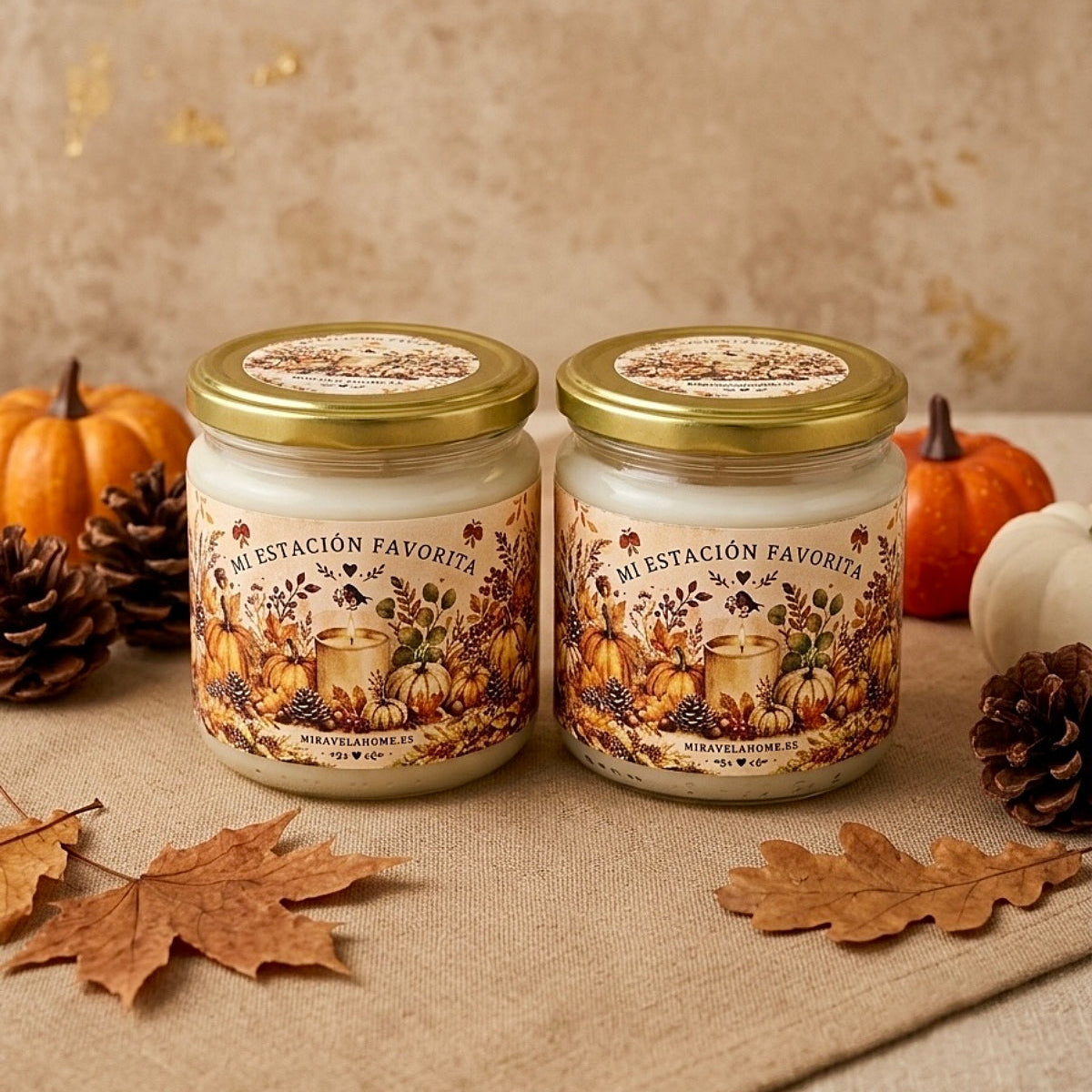 ❥ Vela «Mi estación favorita» (Aroma crema de calabaza)
