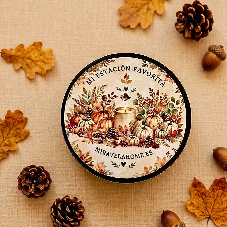 ❥ Vela «Mi estación favorita» (Aroma crema de calabaza)