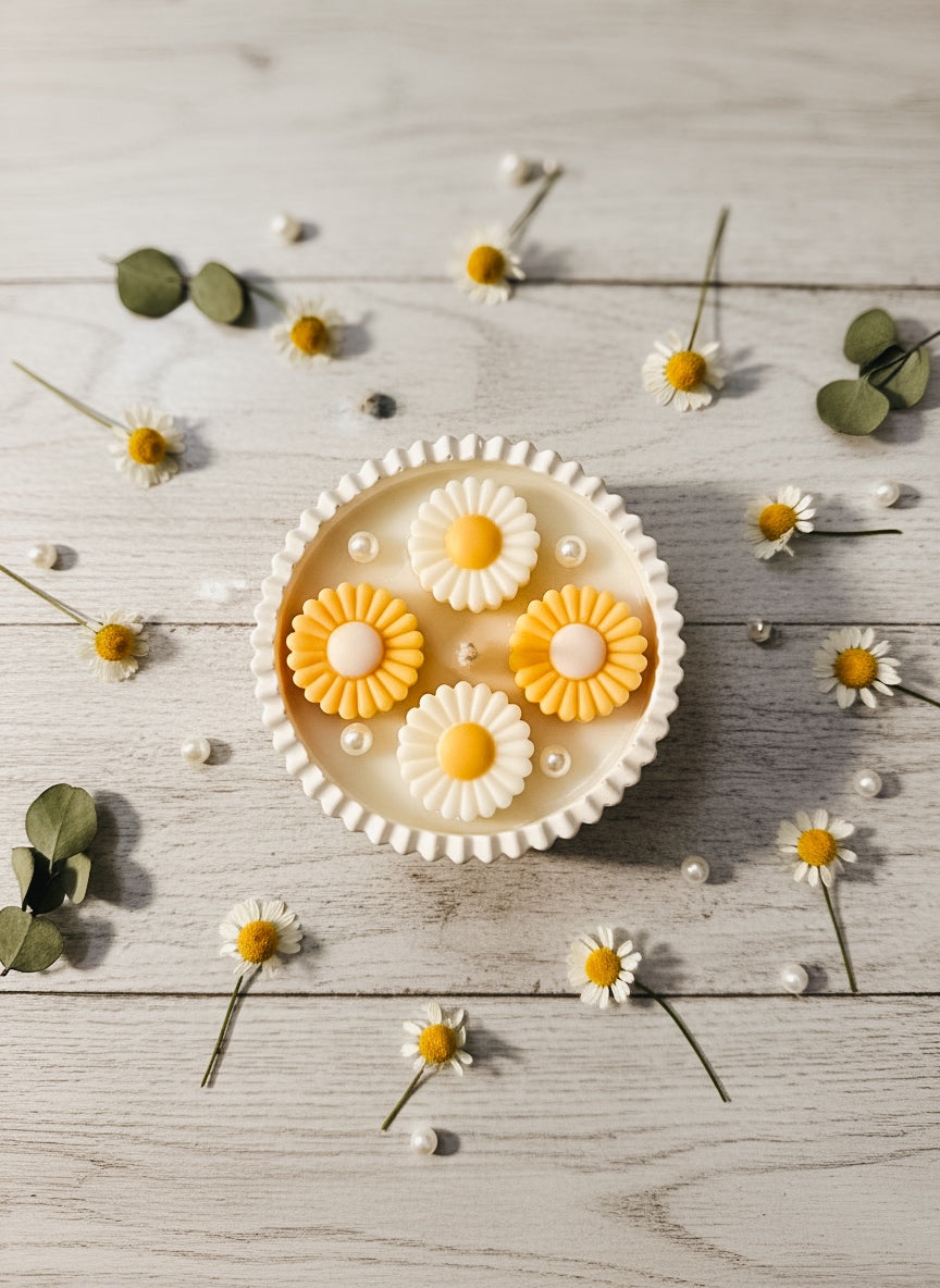 ❥ Vela mini Daisy 🌼 (Aroma floral a lilas, muguet, gardenia)
